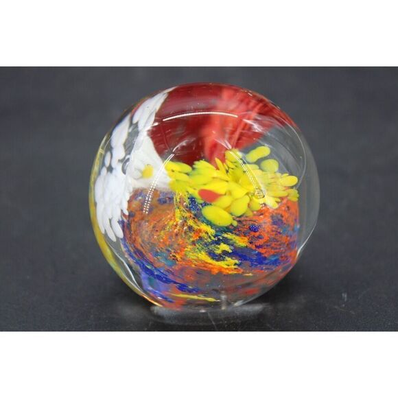 Hand Blown glass Paperweight, multi colors like coral reef. - Picture 2 of 9